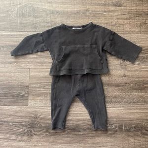 Zara baby waffle knit matching set.